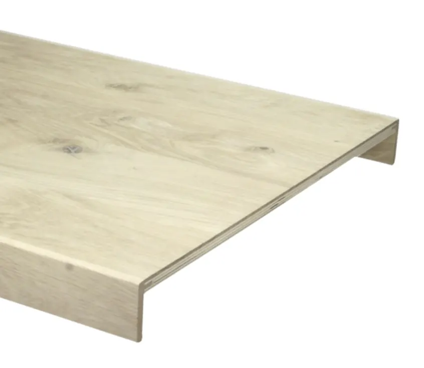 Echt houten eiken overzettrede met trapneus