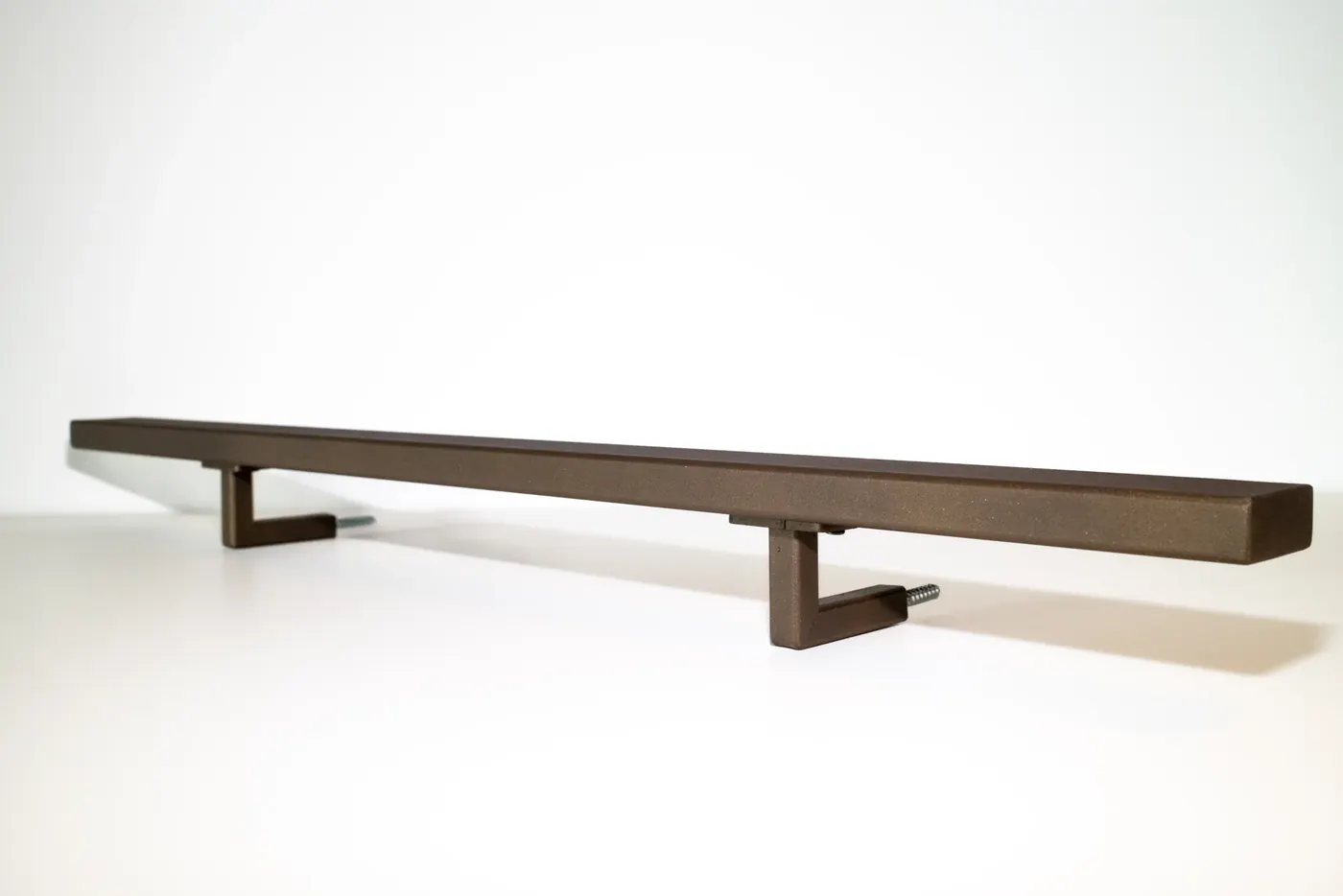 Stalen trapleuning 50 x 20 mm in brons met leuninghouders