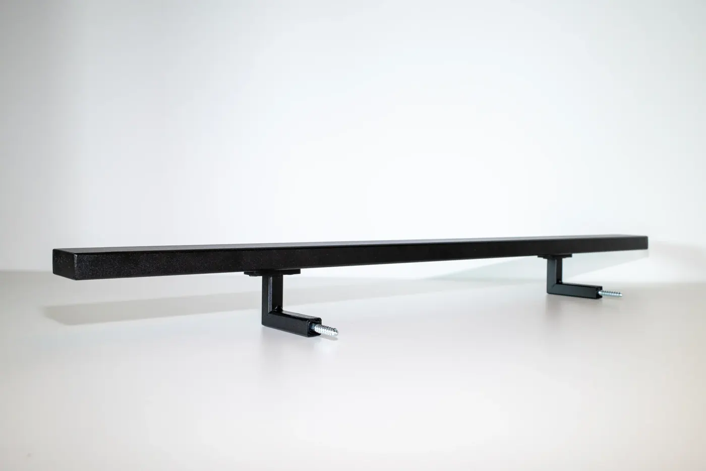 Stalen trapleuning 50 x 20 mm in zwart met leuninghouders